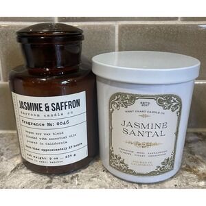(2x LOT)  LEOBEN CO RARE HTF Jasmine Santal + Jasmine Saffron Soy Wax Blend 9oz